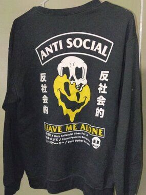 Size M Eighty Eight Japanese Graphic Anti-Social Sweatshirt